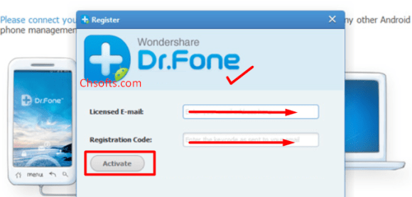 wondershare dr fone registration code crack android